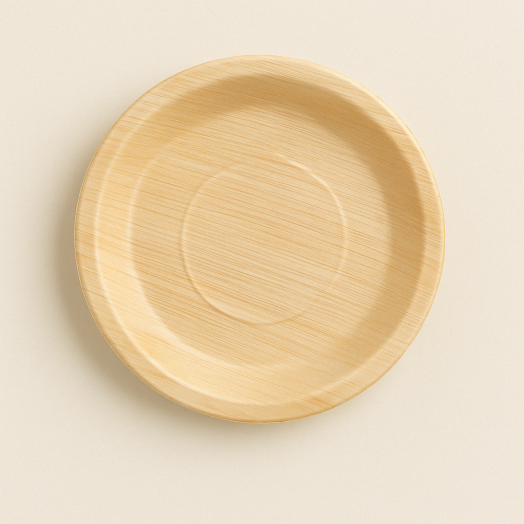 A versatile favorite, this 10-inch round palm plate is ideal for serving main courses in style. Made from palmm trees, it brings a rustic, elegant touch to any meal. Perfect for weddings, catering, and sustainable dining experiences.