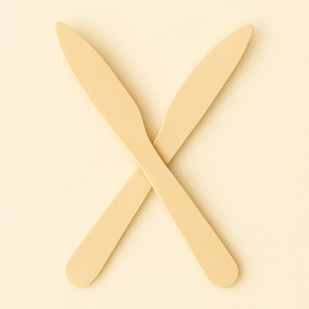 Slice through your meals with ease using this eco-friendly wooden knife. Made from sturdy, compostable wood with a serrated edge, it’s perfect for cutting through a variety of foods while keeping your footprint light on the planet.