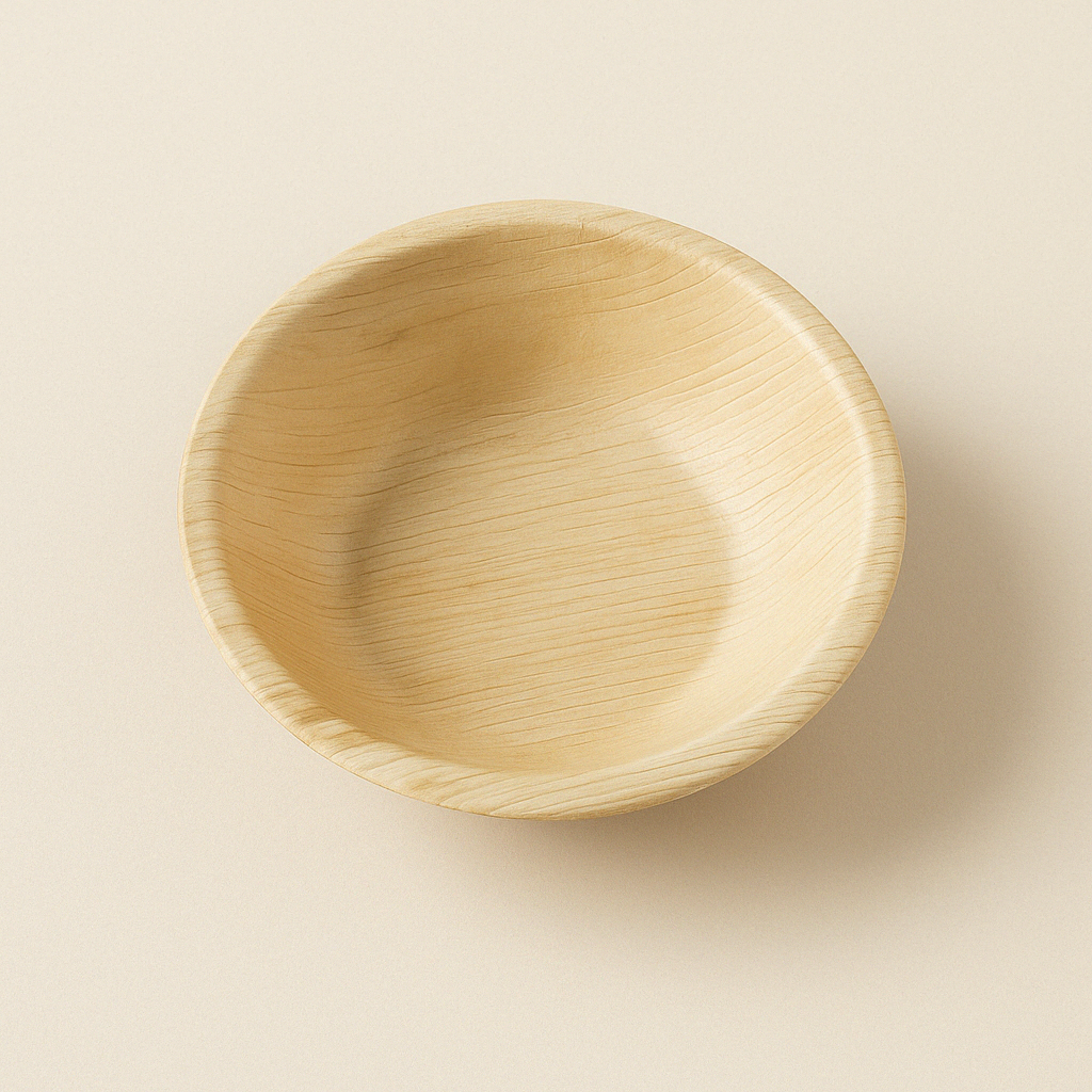Made from eco-friendly, biodegradable materials, this round palm tree made bowl combines natural charm with everyday convenience. Its smooth finish and sturdy design make it perfect for serving salads, snacks, or desserts. Ideal for events, picnics, or eco-conscious dining—style meets sustainability.